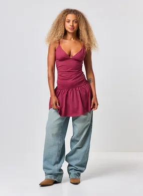 Vestido Curto Poliamida Decote V