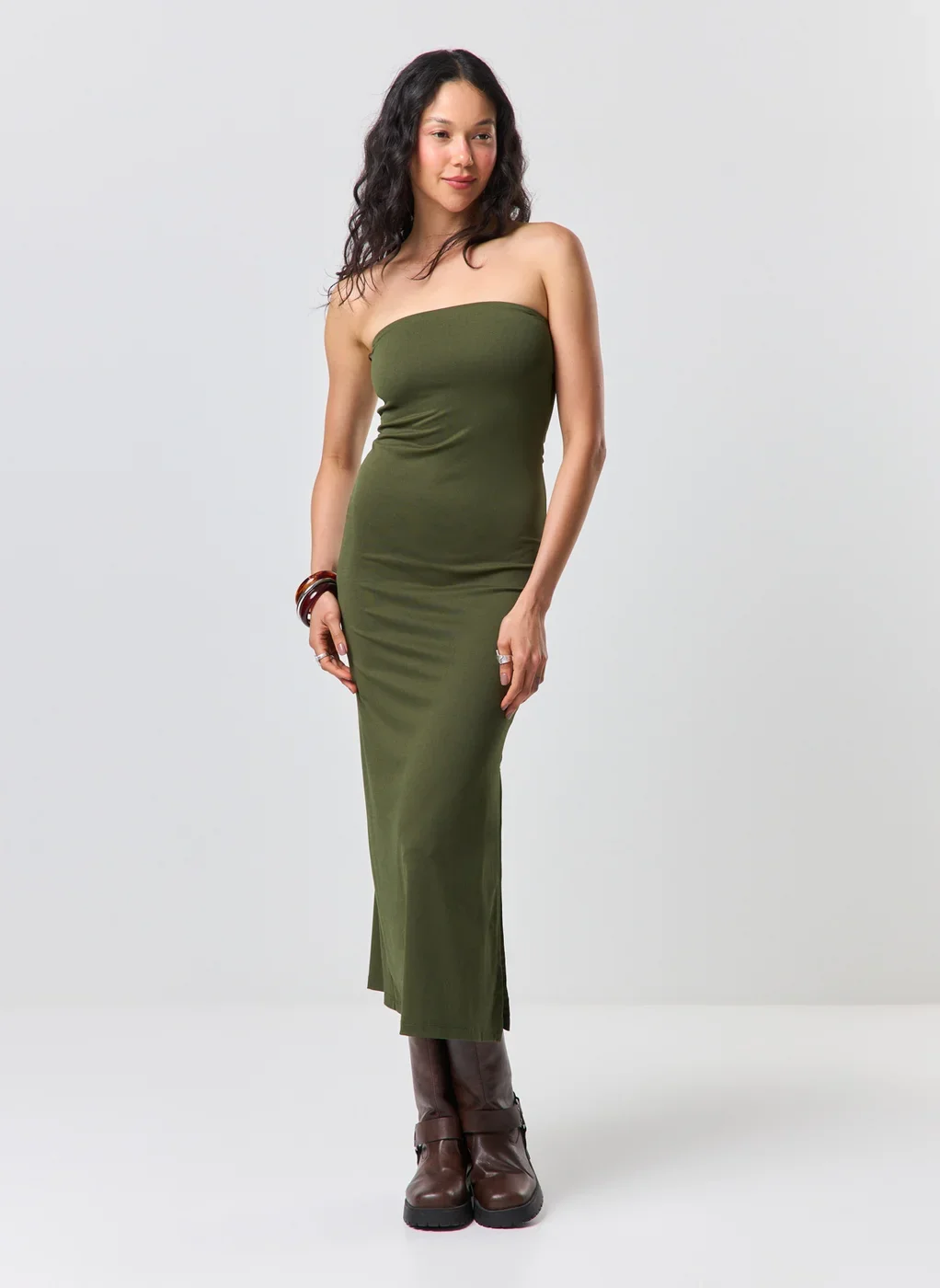 Vestido Midi Poliamida Degagê Costas