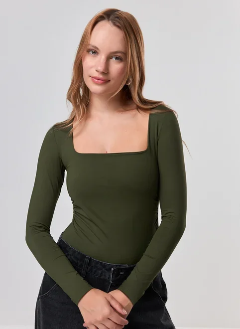 Body Manga Longa Poliamida