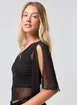 Blusa Assimétrica Tule Preto
