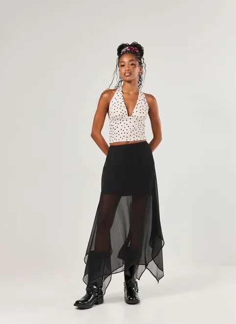 Blusa Frente Única Poá