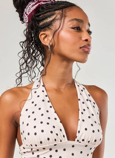 Blusa Frente Única Poá