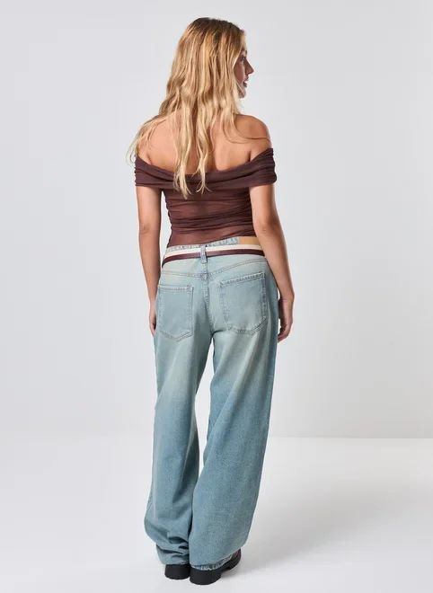 Blusa Ombro A Ombro Em Tule