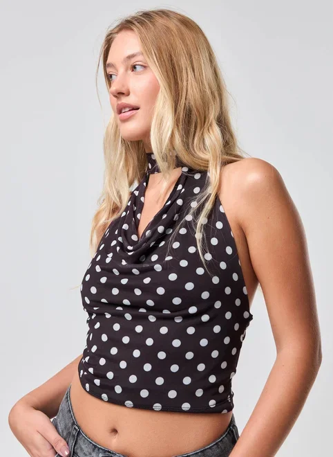 Cropped Tule Poá Degagê Gravatinha