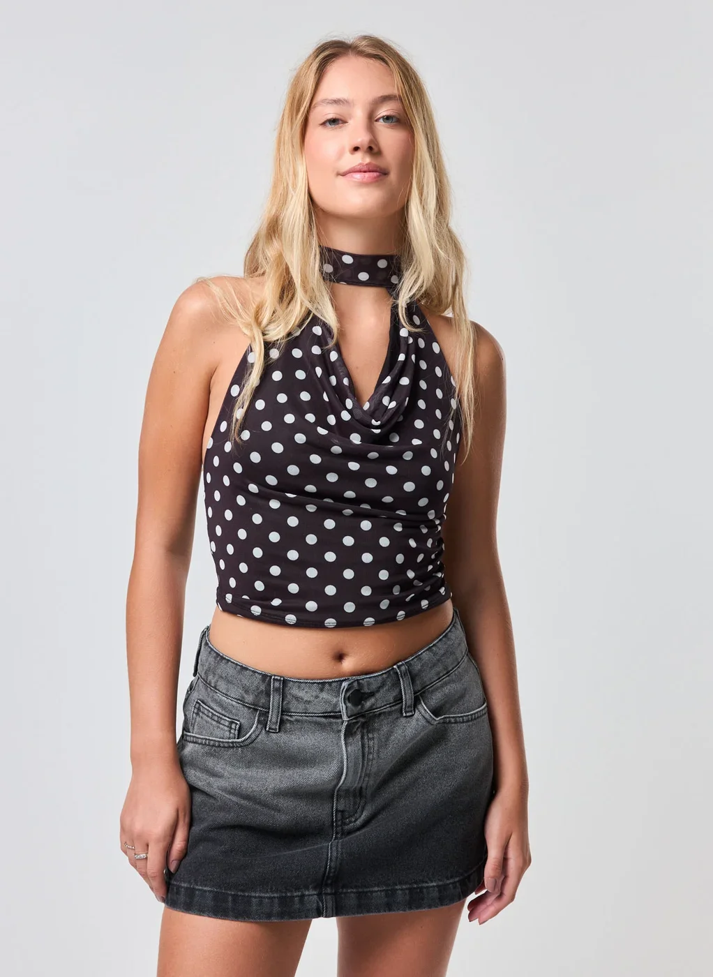 Cropped Tule Poá Degagê Gravatinha