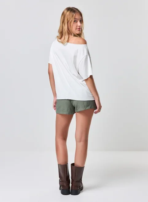 Camiseta Box Decote Canoa Tigre