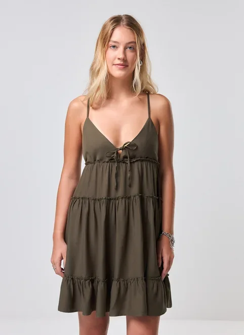 Vestido Curto Marias Verde Militar