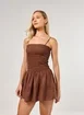Vestido Curto Marrom Lastex