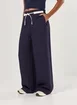 Calça Azul-Marinho Amarração Contrastante