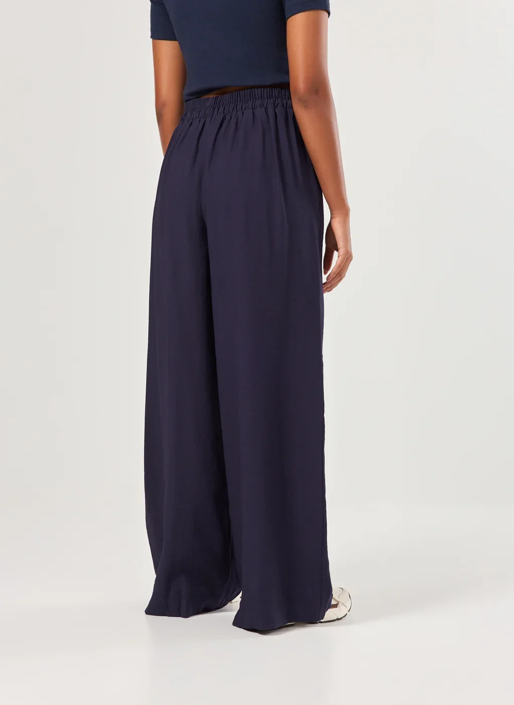 Calça Azul-Marinho Amarração Contrastante