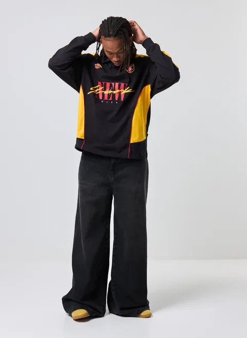 Camiseta Polo Manga Longa Relaxed Esportiva