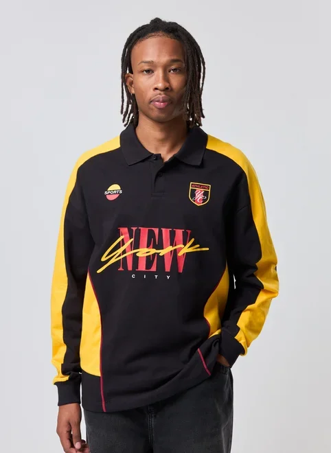 Camiseta Polo Manga Longa Relaxed Esportiva