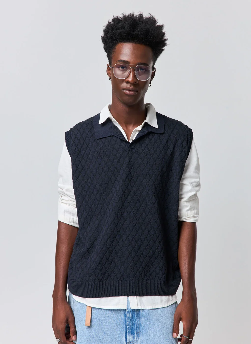 Camiseta Sleeveless Tricô Polo Box