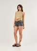 Micro Short Jeans Cinza Cintura Baixa