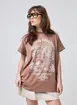 Camiseta Oversized Marrom Floricultura