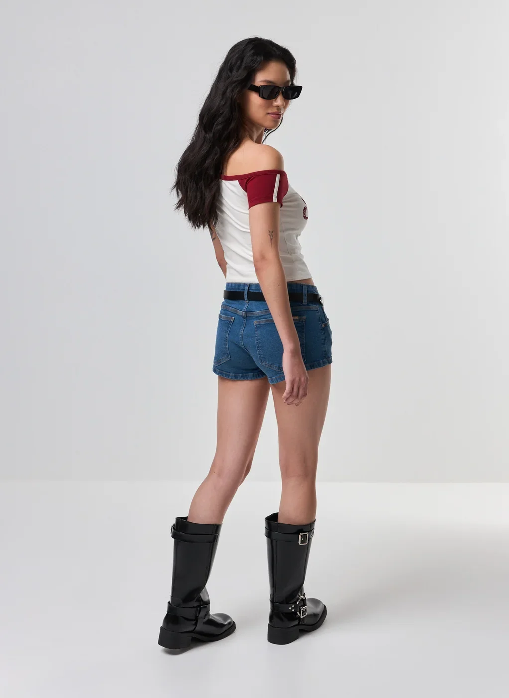 Mini Tee Decote Canoa Raglan Savage