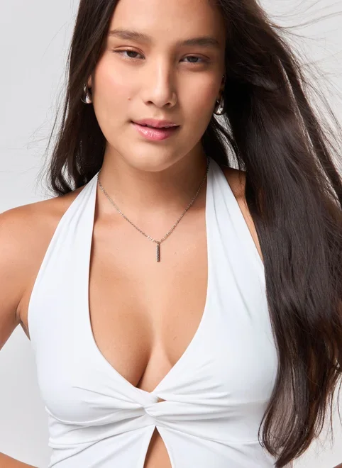 Blusa Frente Única Poliamida Abertura