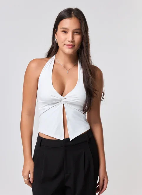 Blusa Frente Única Poliamida Abertura