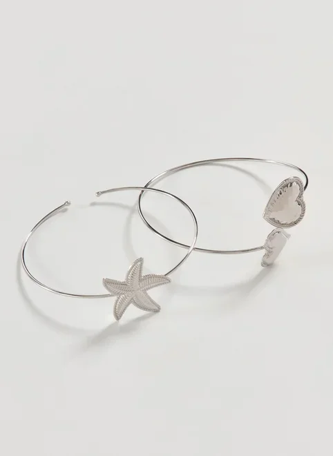 Conjunto 2 Braceletes Prateados