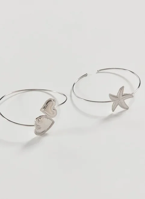 Conjunto 2 Braceletes Prateados