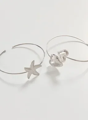 Conjunto 2 Braceletes Prateados