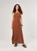 Vestido Midi Halter Marrom
