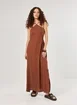 Vestido Midi Halter Marrom