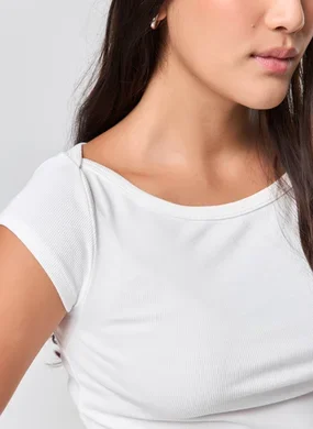 Blusa Canelada Manga Curta