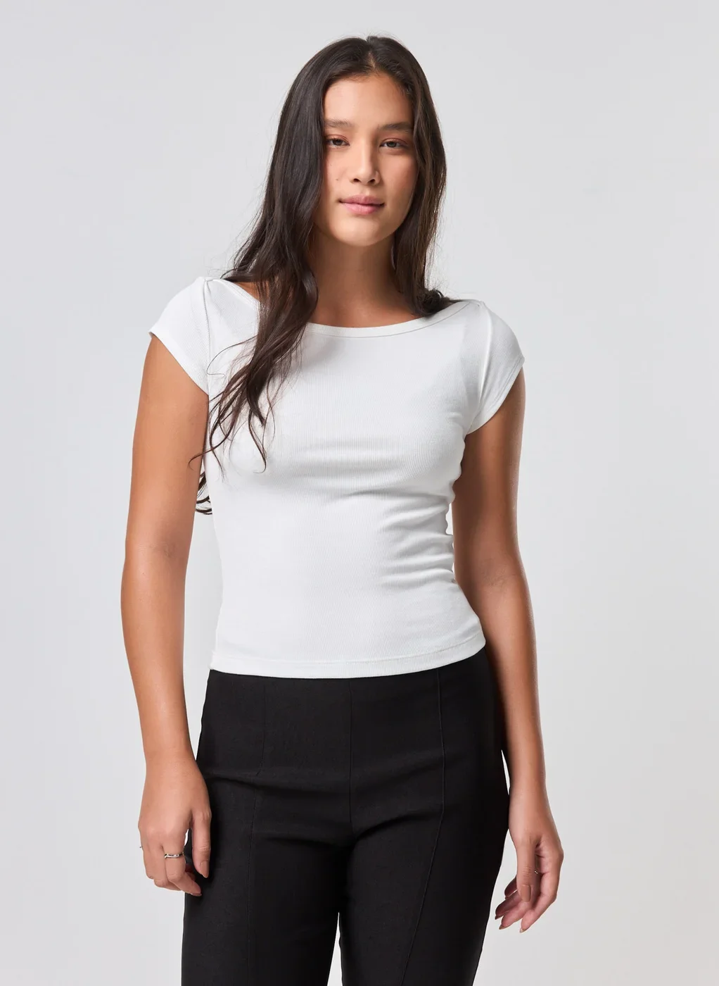 Blusa Canelada Manga Curta