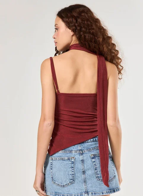 Regata Degagê Gravatinha Bordô