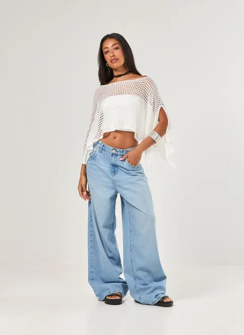 Sobreposição Em Crochê Off-White