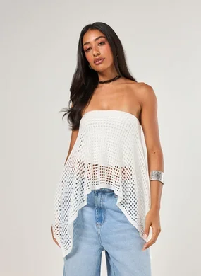 Sobreposição Em Crochê Off-White