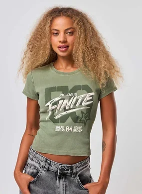 Mini Tee Canelada Verde Lavada Finite