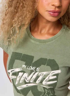 Mini Tee Canelada Verde Lavada Finite