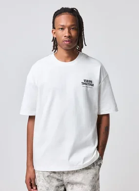 Camiseta Box Malhão Off‑White Bordado