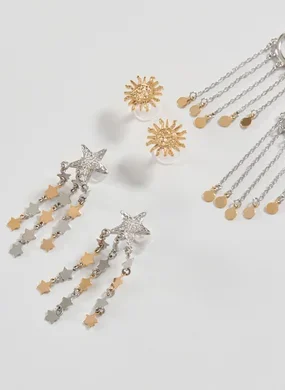 Conjunto 3 Brincos Correntes