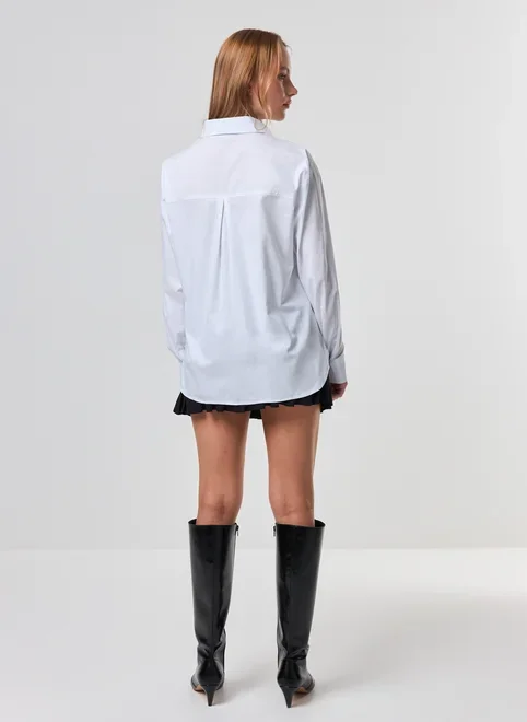 Camisa Manga Longa Oversized Off-White