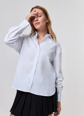 Camisa Manga Longa Oversized Off-White