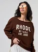 Moletom Marrom Decote Canoa Rhode