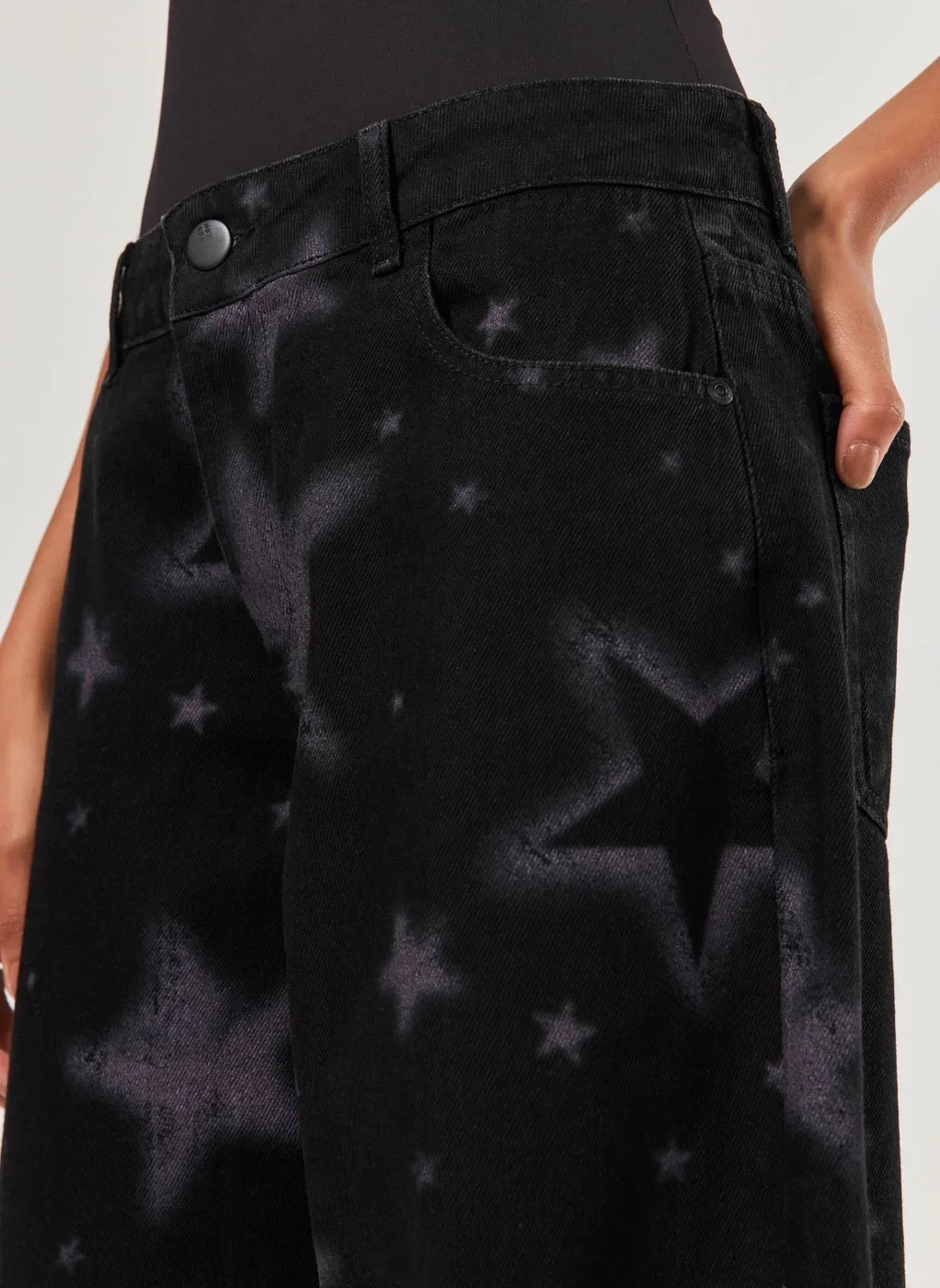 Calça Jeans Boy Cintura Baixa Estrelas