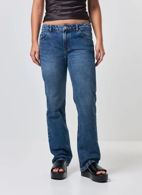 Calça Jeans Reta Cintura Baixa
