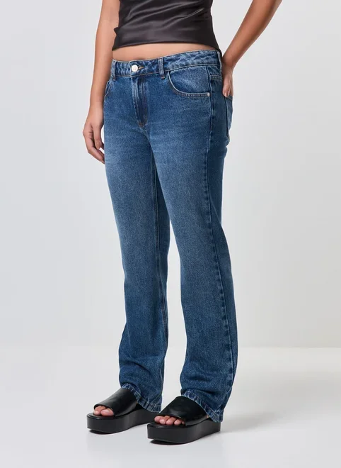 Calça Jeans Reta Cintura Baixa