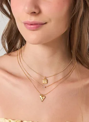 Conjunto 3 Colares Dourados Brilho