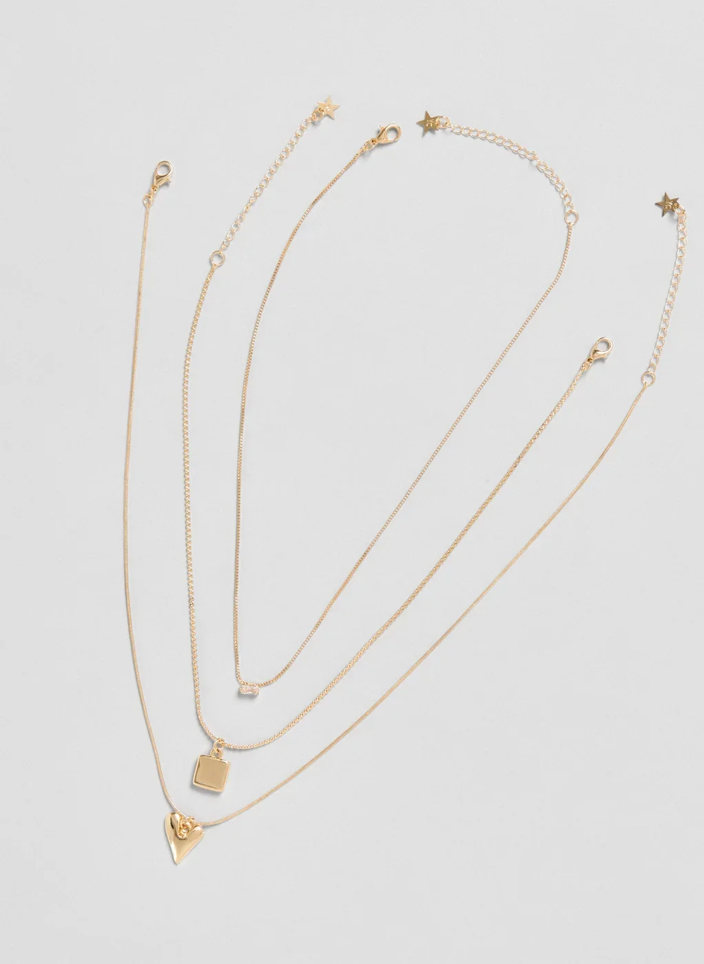 Conjunto 3 Colares Dourados Brilho