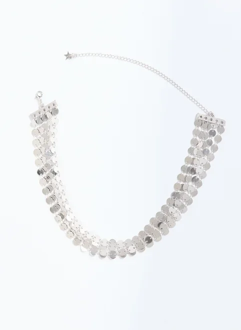 Choker Prateada Bolinhas