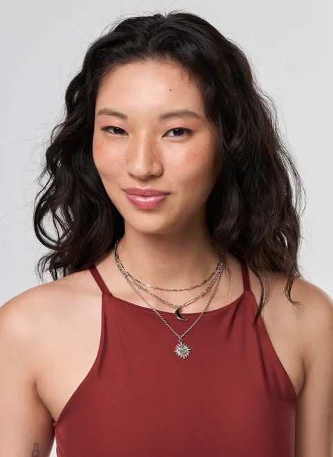 Conjunto 3 Colares Prateados Sol Lua