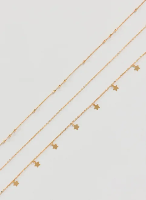 Body Chain Dourada Estrelas