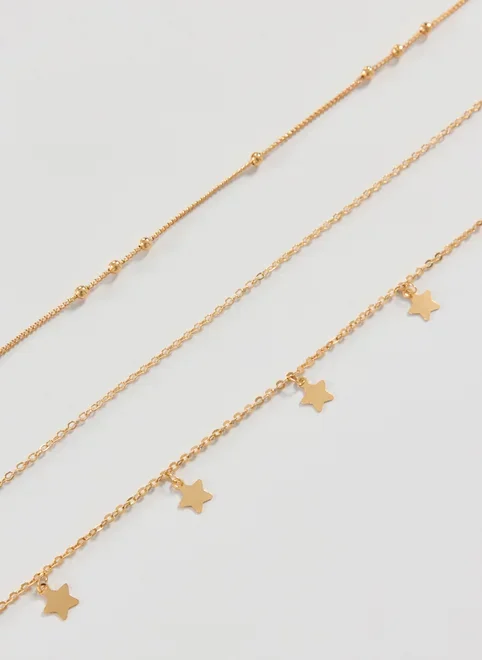 Body Chain Dourada Estrelas