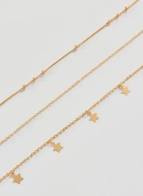 Body Chain Dourada Estrelas