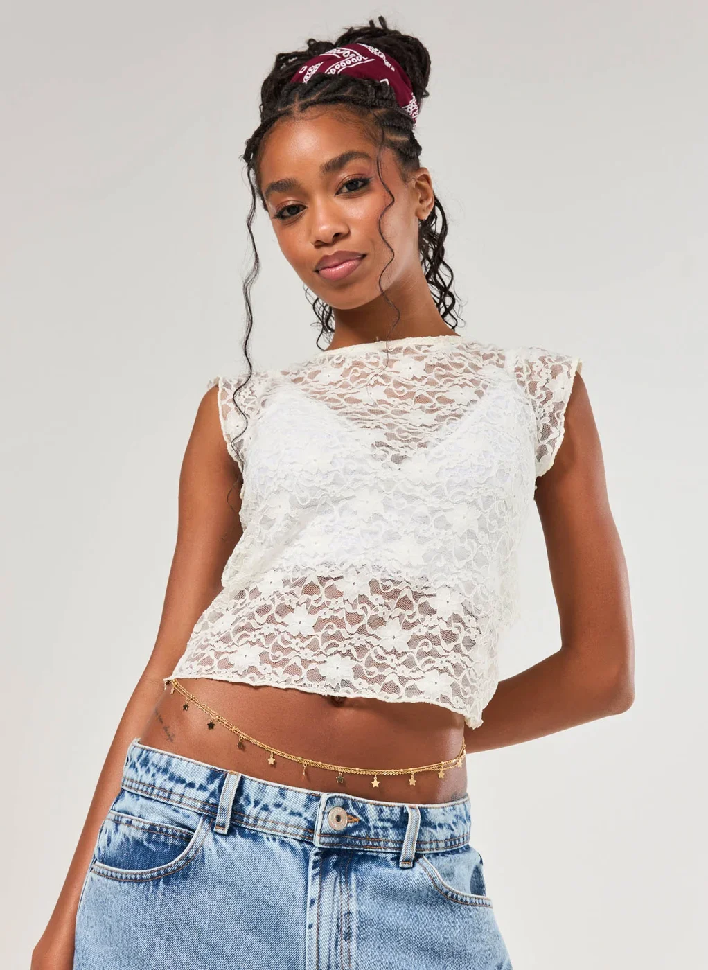 Body Chain Dourada Estrelas